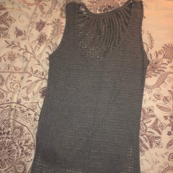 Grey sheer cotton tank top - Picture 2 of 5